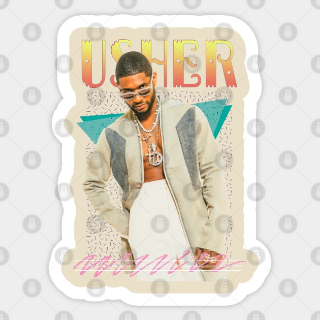 Usher Retro Aesthetic Fan Art Sticker by Piomio